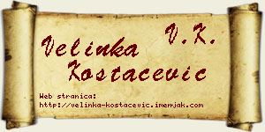 Velinka Kostačević vizit kartica